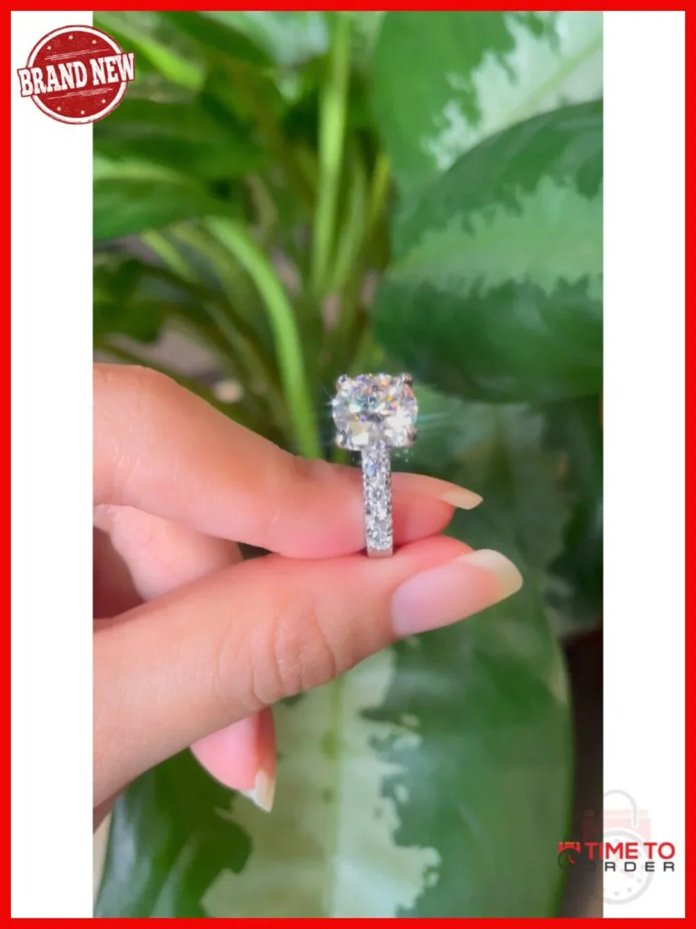 Moissanite Engagement Ring 4.3cttw D Color 925 Sterling Silver Promise